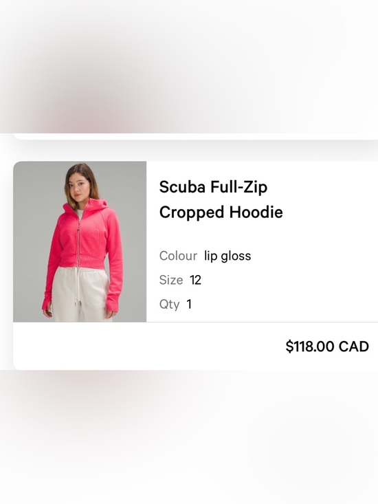 lululemon athletica Sweaters - lululemon Scuba Full-Zip Cropped Hoodie Lip Gloss Pink discontinued color